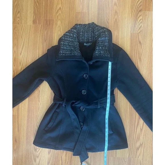 Women’s Contemporary Style Signature Studio Size Medium Black Jacket with belt - Picture 8 of 11